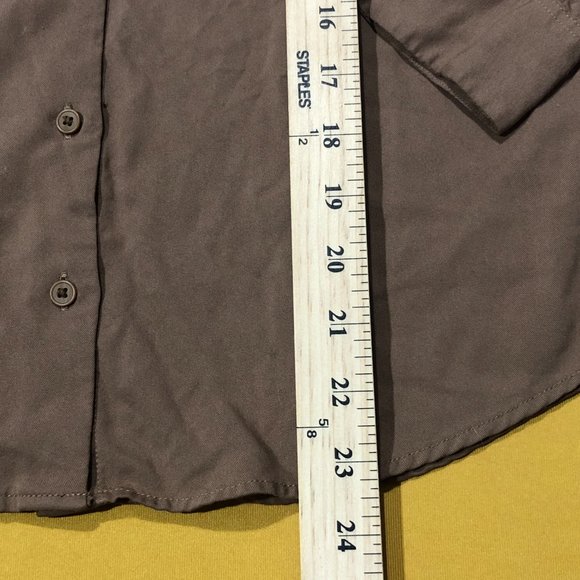 Uniqlo Womens Size S Blouse Rayon Long-Sleeve Blouse Button Down Brown Shirt - Picture 4 of 5